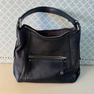 Cole Hanna Black Pebble Leather Women's Hibo bag.